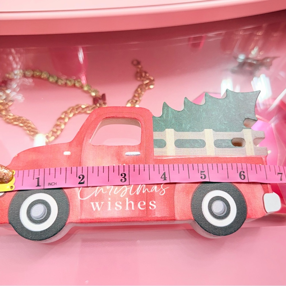 Country Christmas Wishes Red Truck Wooden Farmhouse Decor - Picture 4 of 4